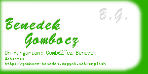 benedek gombocz business card